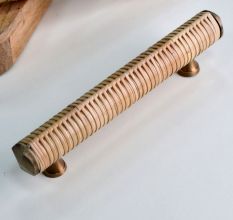 High-Quality Wooden Rattan Handle in Antique Finish (8.5 Inch)